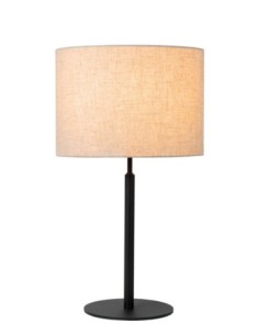 Lampe de table E27 Acier et textile crème - Lucide - Maya