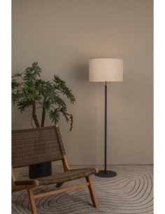 Lampadaire E27 Acier et textile crème - Lucide - Maya 2