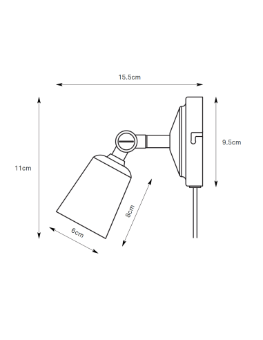 Spot mural orientable laiton pour chambre ou couloir