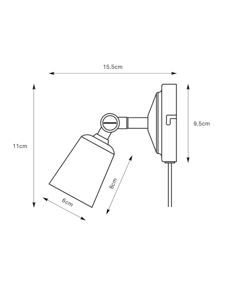 Spot mural orientable laiton pour chambre ou couloir