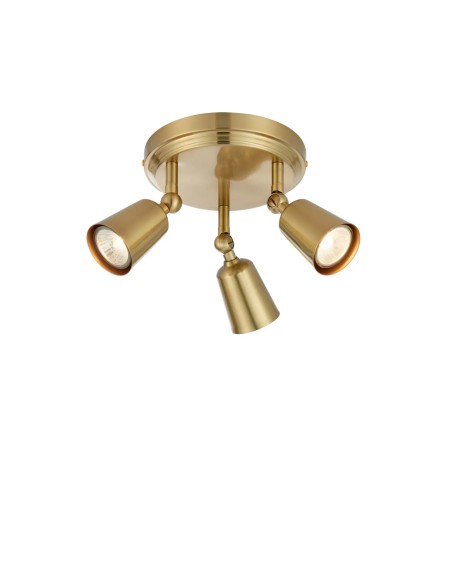 Plafonnier Tiny Markslojd laiton avec 3 spots orientables