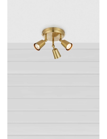 Plafonnier design laiton avec spots GU10 orientables
