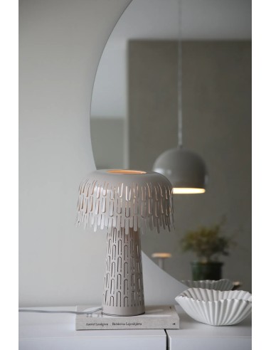 Lampe décorative greige avec découpes lumineuses design