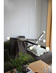 Plafonnier Stack Markslojd chromé design allumettes empilées vue principale 2
